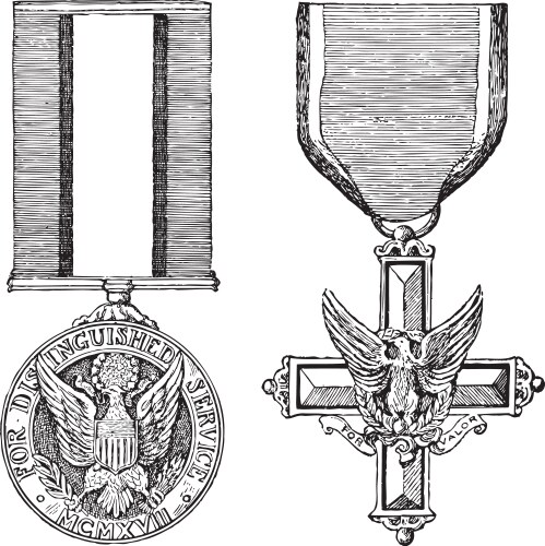 Vintage military medals vector image