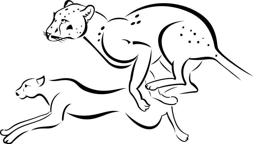 two running leopard vector image