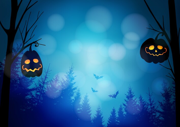 Halloween greeting card invitation with spooky vector image