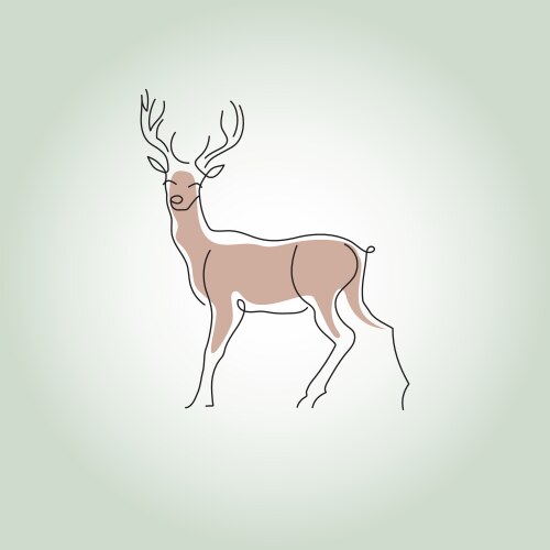 Deer in a minimal line style vector image