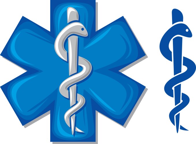 Medical symbol caduceus snake vector image