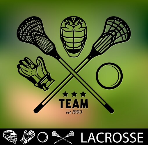 set of vintage lacrosse labels and badges vector image