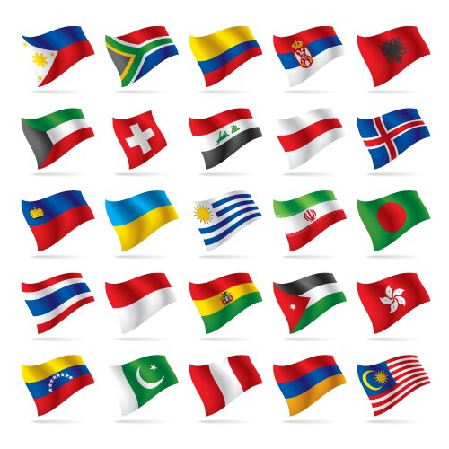 Set of world flags vector image