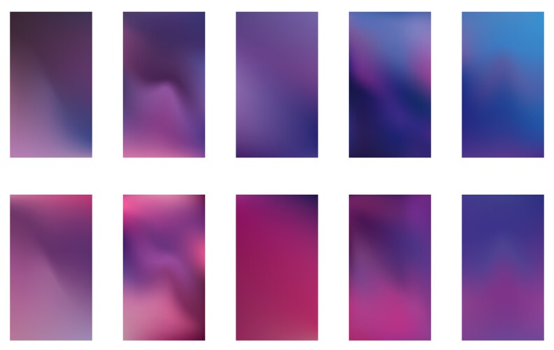 Set of blurred nature dark purple violet pink vector image