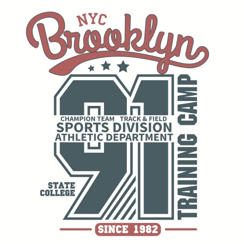 sport t-shirt graphics new york brooklyn athletic vector image