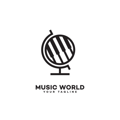 Music world logo vector image