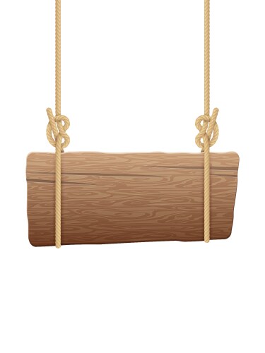 Wooden singboard hanging on ropes eps 10 vector image