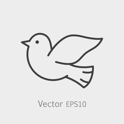 symbol of peace dove thin line icon stroke vector image