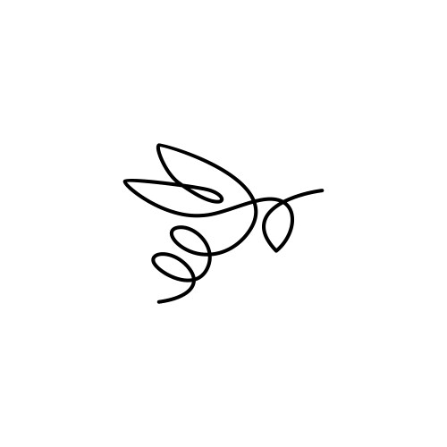 Continuous line bee logo icon bumblebee outline vector image