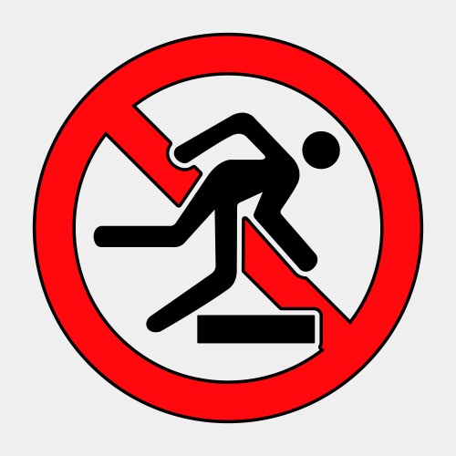 Warning sign for slipping hazard in public areas vector image