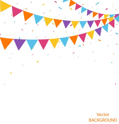 celebration background with bunting flags vector image