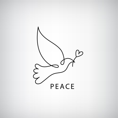 line logo icon drawing of dove holding vector image