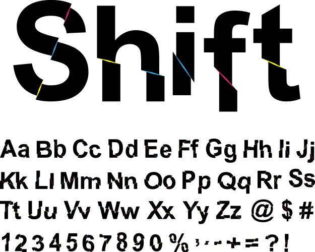 Abstract shift font vector image