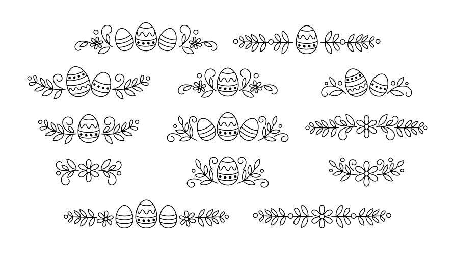 Easter spring header ornate egg ornament vector image