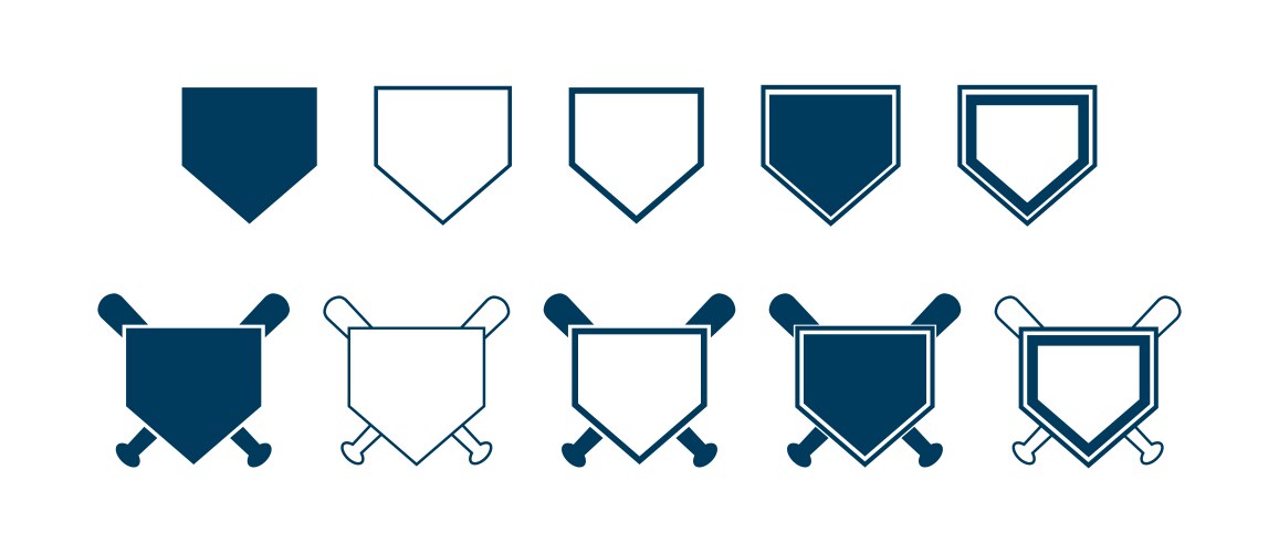 Baseball home plate icon template vector image