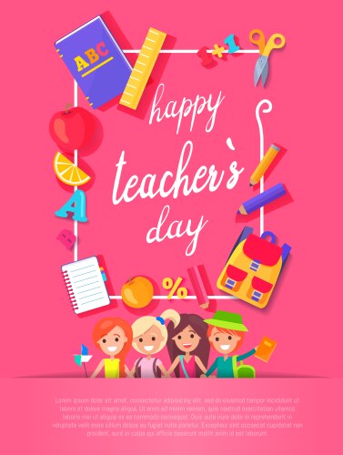 happy teacher s day postcard vector image