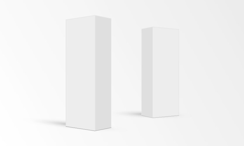 Tall cardboard rectangular boxes mockups vector image