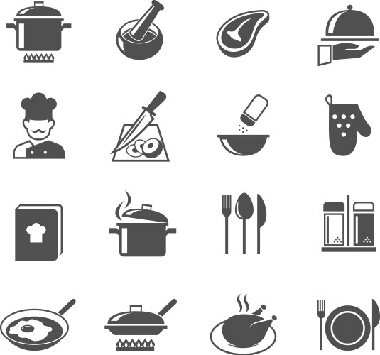 cooking icons set vector image