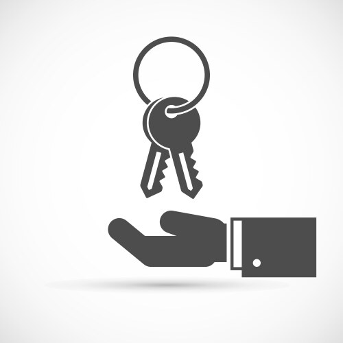 Holding keys on hand vector image