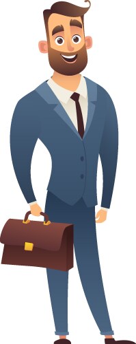 Handsome cartoon businessman in elegant suit vector image