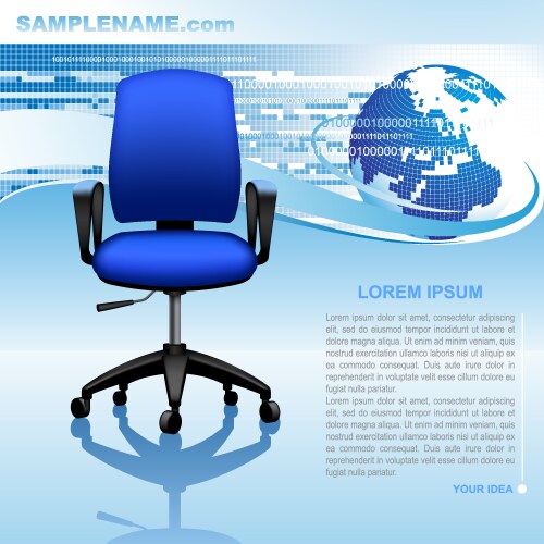 Blue template design with abstract background vector image