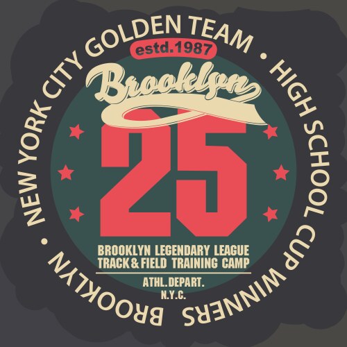 sport t-shirt graphics new york brooklyn athletic vector image