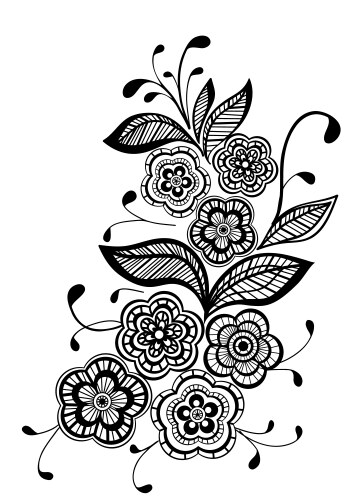 Beautiful black and white floral pattern design el vector image