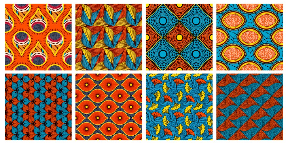 Ethnic wax textile pattern african abstract vector image