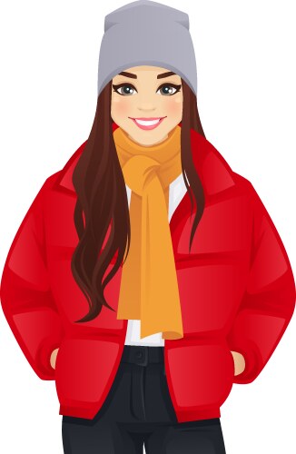 Winter woman clothes vector image