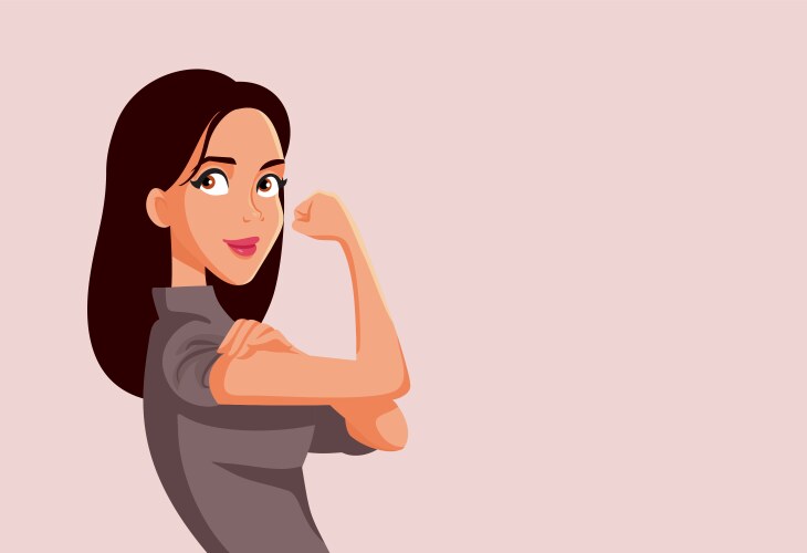 Confident independent woman showing strength vector image