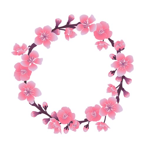 Graphic sakura wreath vector image