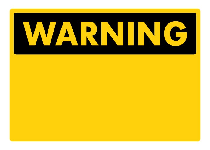 Blank warning sign caution yellow vector image