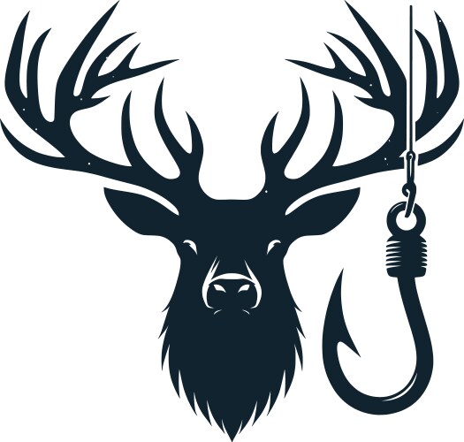 deer hunting and fishing hook vector image