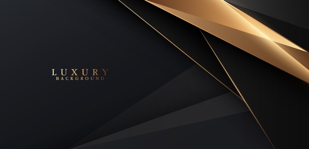 Abstract luxury black and gold geometric triangle vector image