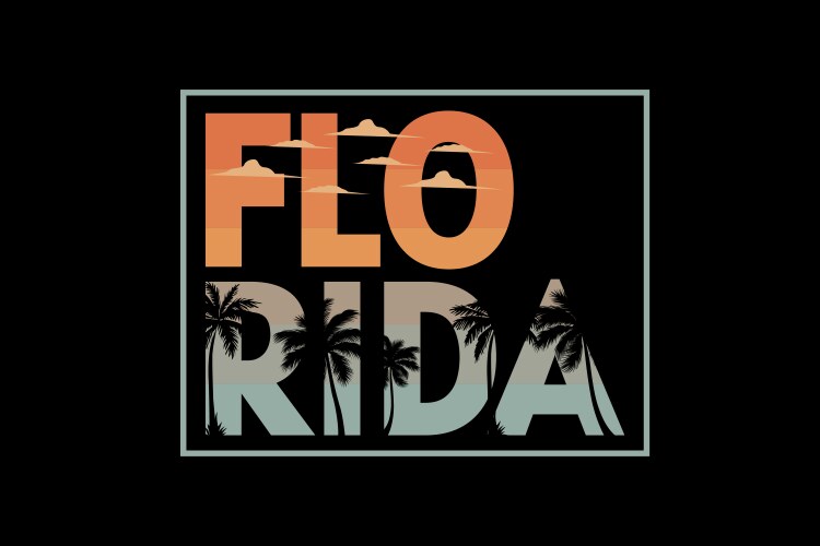 Florida retro design landscape vector image