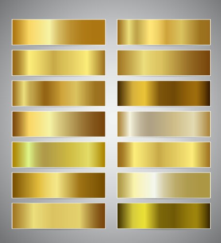 Set of gold gradient banners templates or website vector image