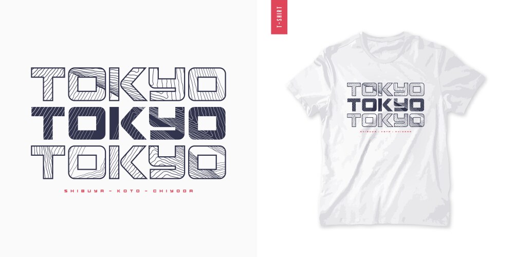 tokyo abstract geometric t-shirt design vector image