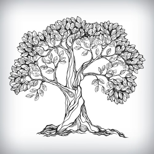 Hand drawn tree symbol vector image