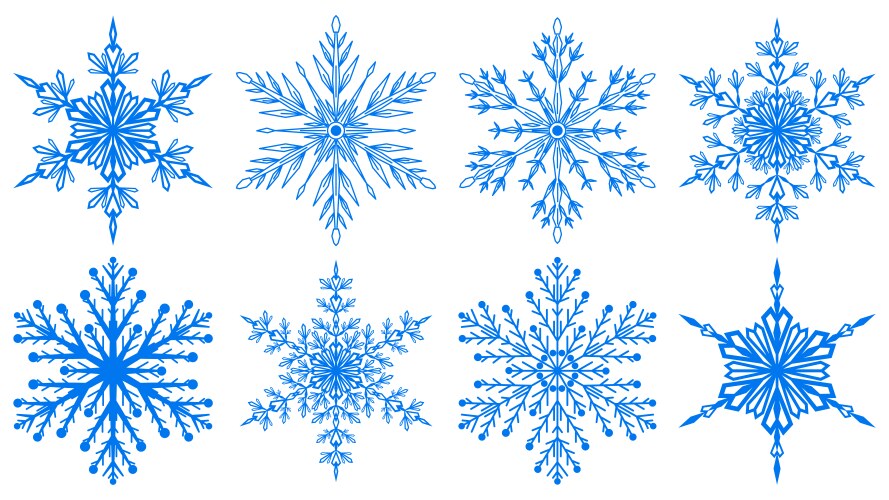 Set of christmas snowflakes vector image