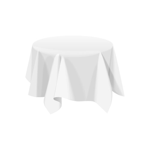 3d white tablecloth with folds and drapery covered vector image