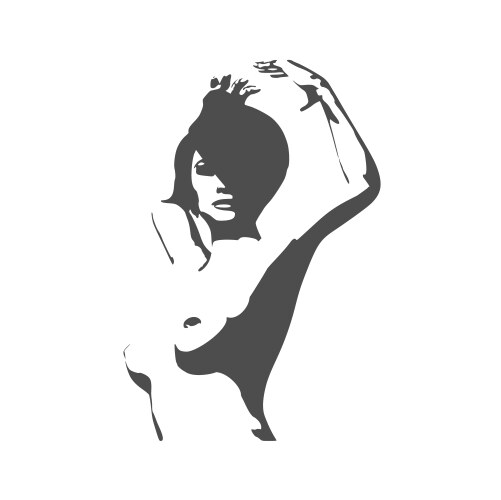 naked young woman sketch vector image