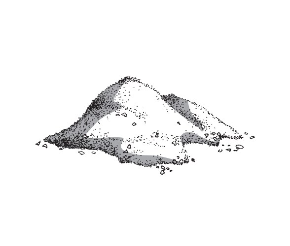 Heap ground salt engraving hand drawn vector image