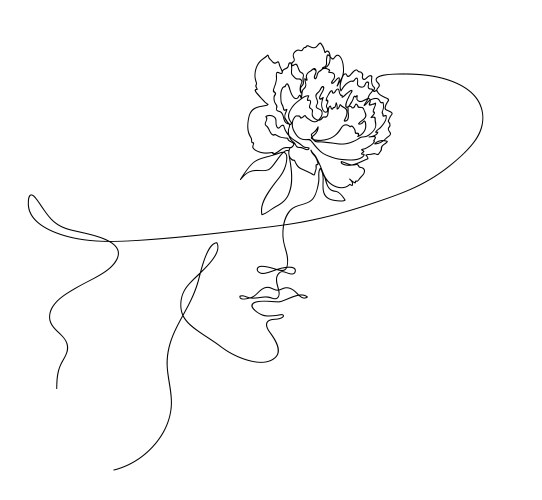 woman head in hat vector image