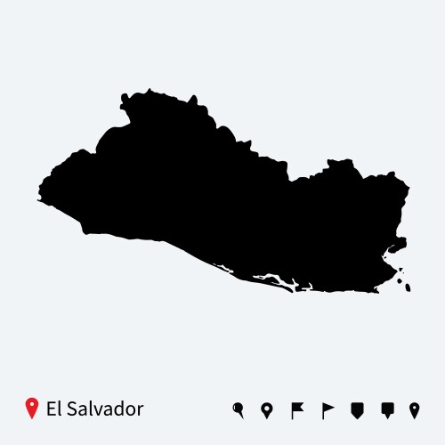 High detailed map of el salvador with navigation vector image