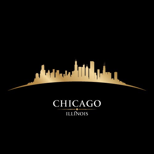 chicago illinois city skyline silhouette vector image