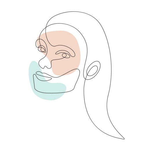 Poster with a minimal transgender face vector image