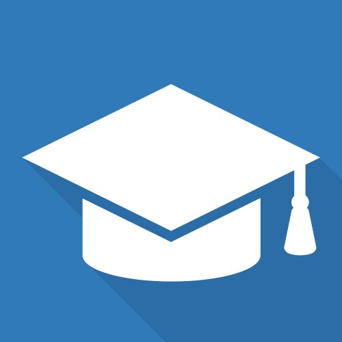 Academic cap icon study hat symbol vector image