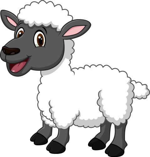 Cartoon funny sheep posing isolated vector image