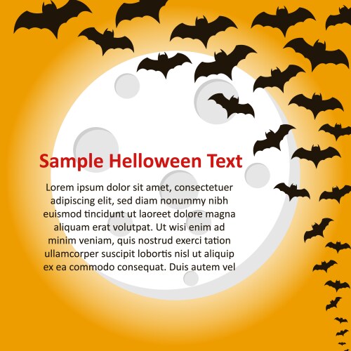 With flying bats on full moon vector image