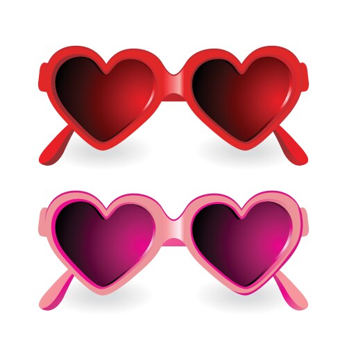 Sunglasses heart shape vector image